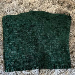 Garage Emerald Green Velvet Tube Top